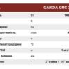 Таблиця технічних характеристик циркуляційного насоса GARDIA GRC 32-8-180: 140/210/265 Вт, напір 4/6/8 м, 48/92/135 л/хв, підключення 2″